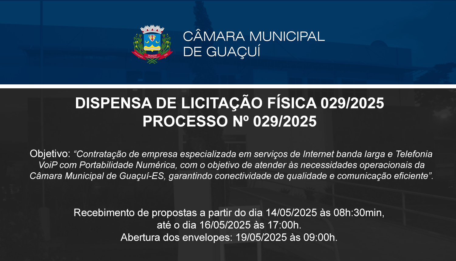 DISPENSA DE LICITAÇÃO Nº 029/2025